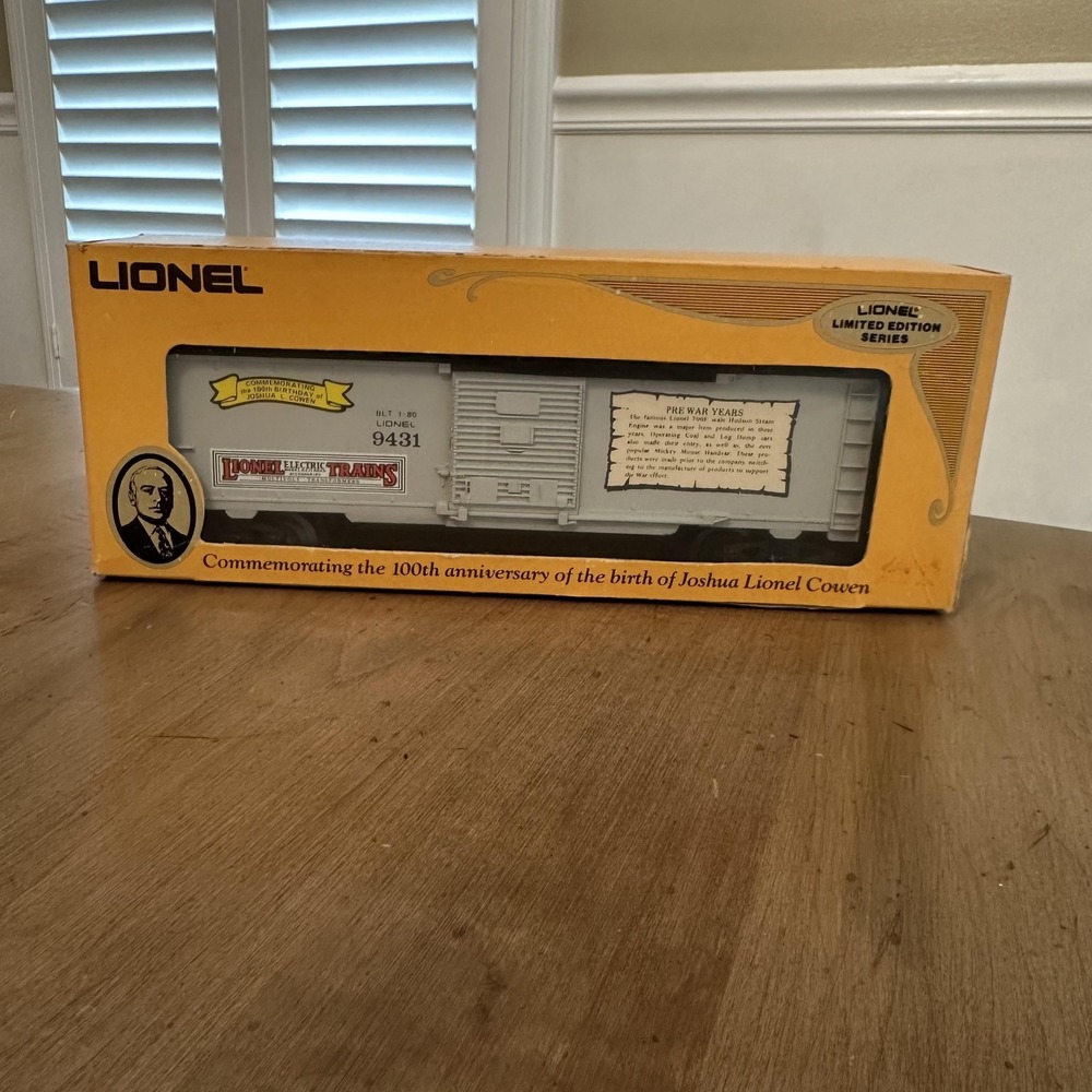 Vintage Lionel Joshua Lionel Cowen Box Car 6-9431 Pre War Years Limited Edition